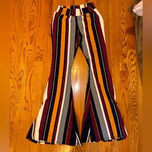 Striped Flare Pants in Multicolor